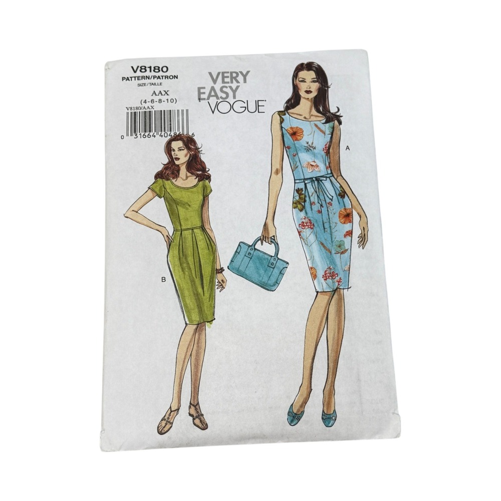 Vogue V8180 Sewing Pattern Misses Dress Size 4-6-8-10 New Uncut